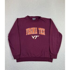 Virginia Tech Hokies Sweatshirt Mens Large Red NCAA Stadium Athletics Crewneck